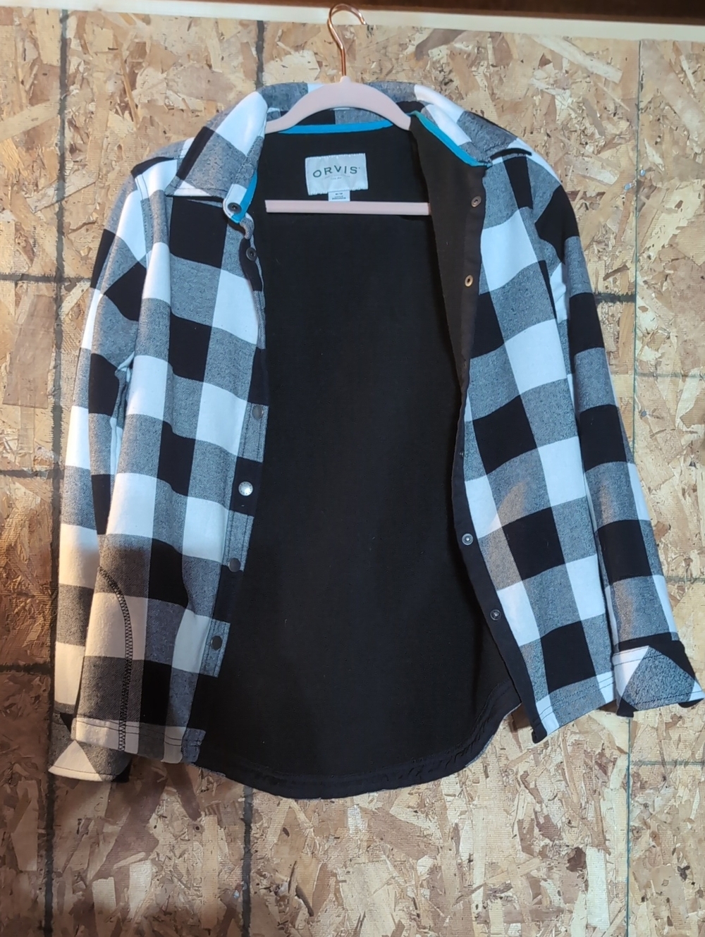 Orvis Black & White Checkered Snap-Front Jacket